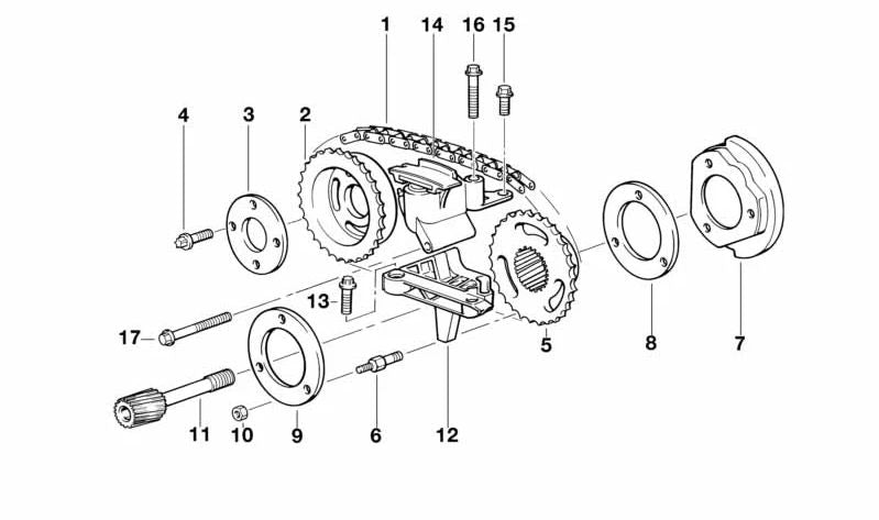 Casquillo de empuje para BMW E36, E34, E39, E38 (OEM 11361403822). Original BMW