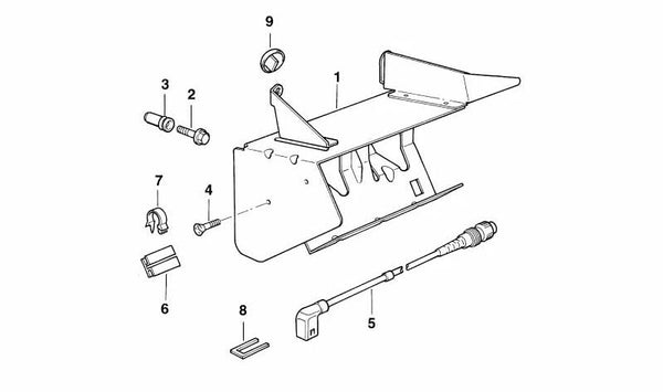 Soporte para cambiador de CD OEM 65128369926 para BMW E36. Original BMW