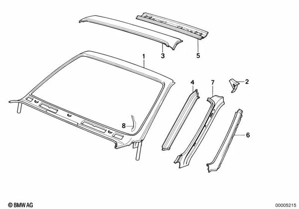 Cubreparabrisas derecho para BMW Serie 3 E30 (OEM 41328134414). Original BMW