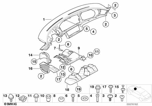 I-Tafel arriba Cuero para BMW Z8 E52 (OEM 51458241707). Original BMW.