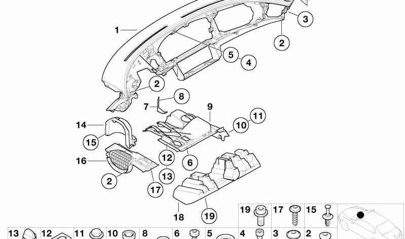 Left speaker cover OEM 51458235281 for BMW Z8 E52. Original BMW.