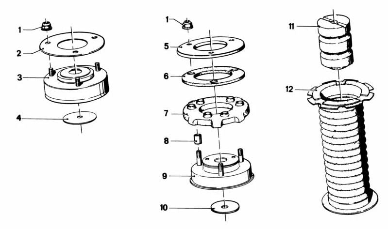 Anel de amortecimento OEM 33521103811 para BMW E12. BMW original.