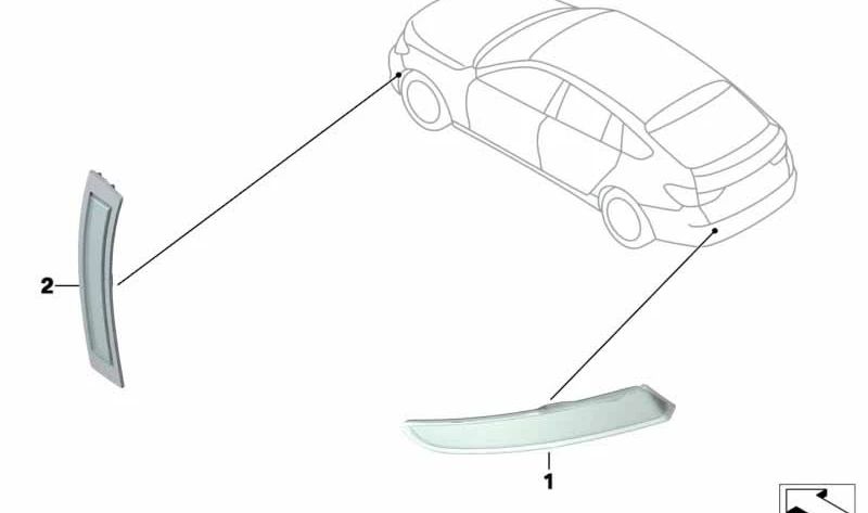 Rear right reflector for BMW 5 Series F07N (OEM 63147318558). Original BMW.