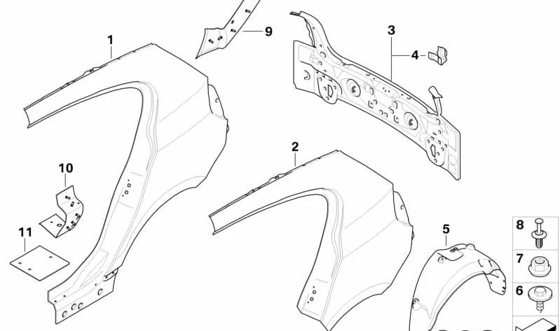 Verstärkungsblech für BMW 1er E87, E87N (OEM 41217275577). Original BMW