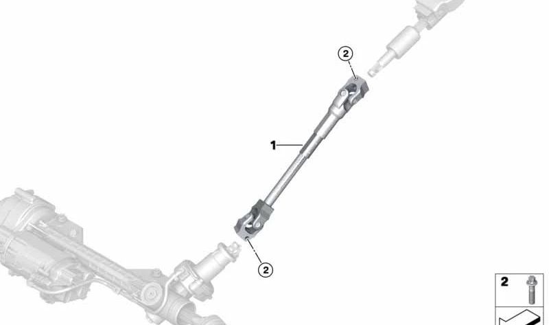 Eje de dirección inferior OEM 32306769157 para BMW E81, E82, E87, E88, E90, E91, E92, E93, E84. Original BMW.