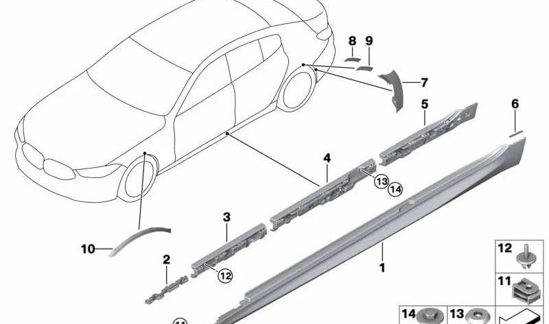 OEM right wheel passage 51778077172 for BMW G16. Original BMW.