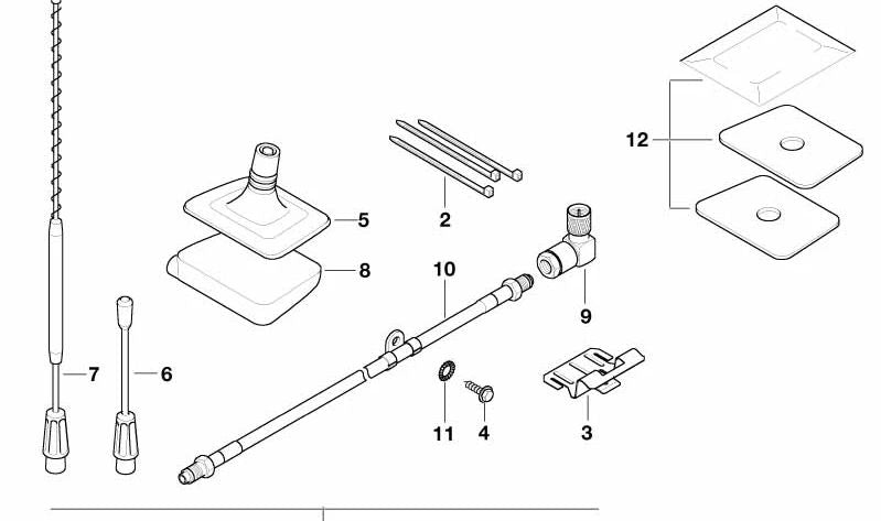 Base de antena de teléfono para luneta trasera OEM 84508369458 para BMW E36, E39, E38. Original BMW