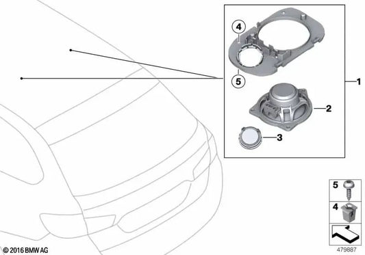 Soporte de altavoz Top-Hifi derecho para BMW Serie 5 G31 (OEM 65136809384). Original BMW