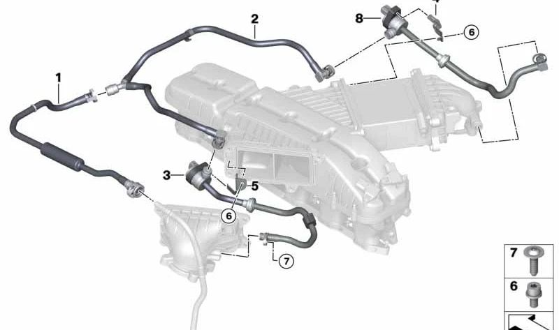 Soporte para Válvula de Ventilación del Tanque para BMW F01, F02, G12 (OEM 13907576787). Original BMW