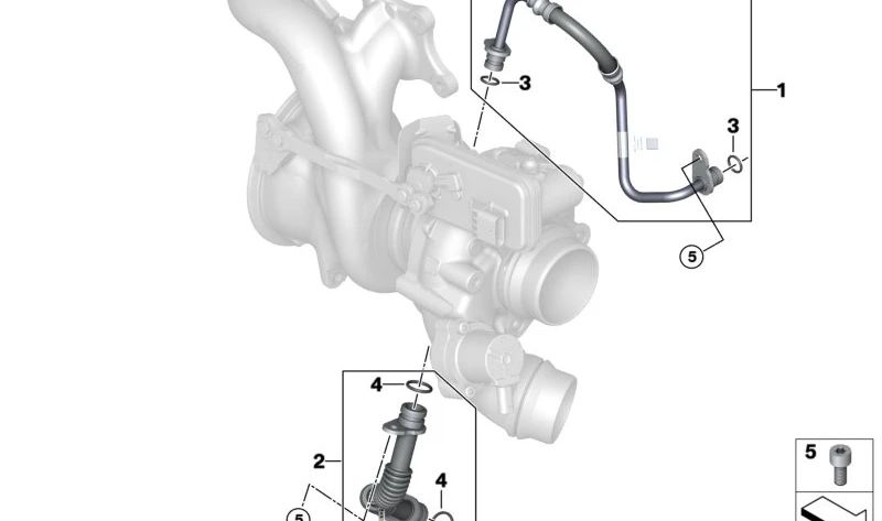 Tubo de retorno de aceite OEM 11428489594 para BMW G20, G21, G22, G23, G26, G05, G18, G06, G07. Original BMW