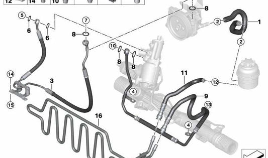 Tubo de Retorno para BMW Serie 3 E90, E91, E92 (OEM 32416778443). Original BMW.