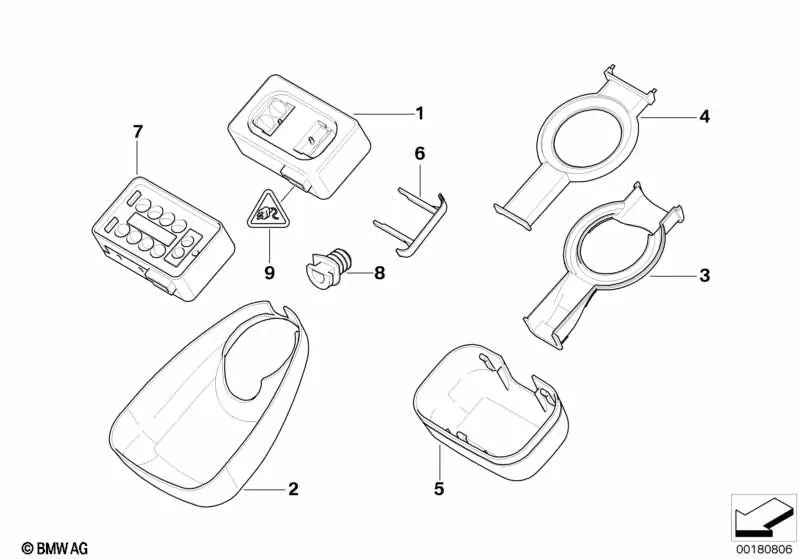 Tapa de sensor de lluvia para BMW Serie 3 E46, Serie 5 E39 (OEM 61358371932). Original BMW.