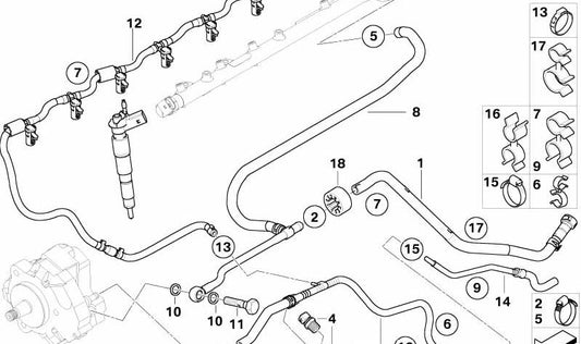 Kraftstoffleitung für BMW E83, E83N (OEM 13533414979). Original BMW