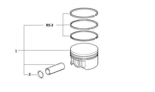 OEM Piston 11257742095 for BMW (Compatible Models: E81, E87, E82, E88, E90, E91, E92, E93, F20, F21, F30, F31, F34, F32, F33, F36, G20, G21, X1 E84, X3 F25, X5 E70 with Engine N47 and N47S). Genuine BMW.