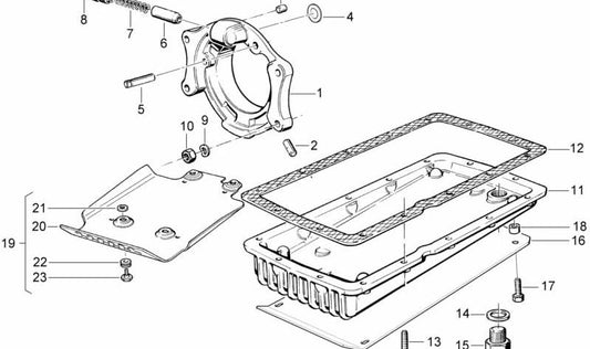 Cárter de aceite para BMW F07, F10, F11, F06, F12, F13, F01N, F02N (OEM 11131338620). Original BMW