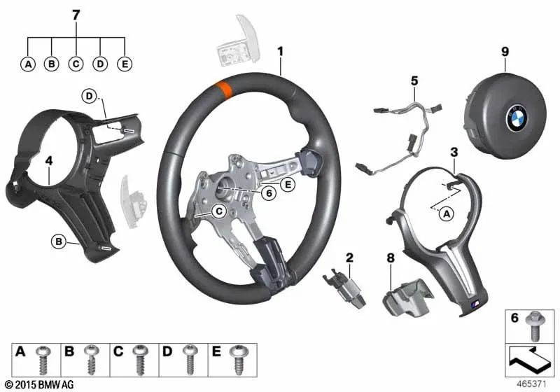 Volante deportivo M Airbag Alcantara Multifunción para BMW F82 (OEM 32307990790). Original BMW