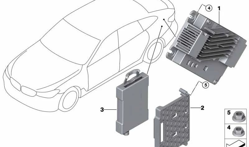 Soporte Adaptador CI Plus Módulo para BMW Serie 6 G32, G32N, X3 F97, G01, X4 F98 (OEM 65158796395). Original BMW