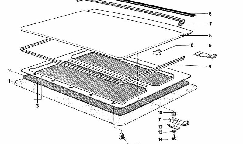 Sunroof Seal OEM 54129734131 for BMW 5 Series E12. Original BMW.