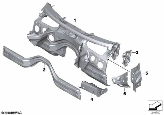 A-Columna interior delantera derecha para BMW Serie 1 F20, F21, Serie 2 F22, F23, F87, Serie 3 F30, F31, F34, F35, F80, Serie 4 F32, F33, F36, F82, F83 (OEM 41107284184). Original BMW