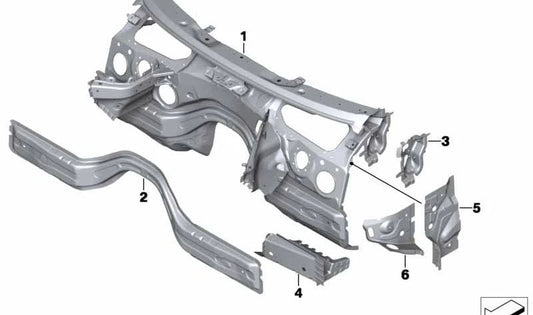 Rechte Trägerröhrchenunterstützung für BMW F20, F21, F22, F23, F87, F30, F31, F34, F35, F80, F32, F33, F36, F82, F83 (OEM 41247284112). Original BMW