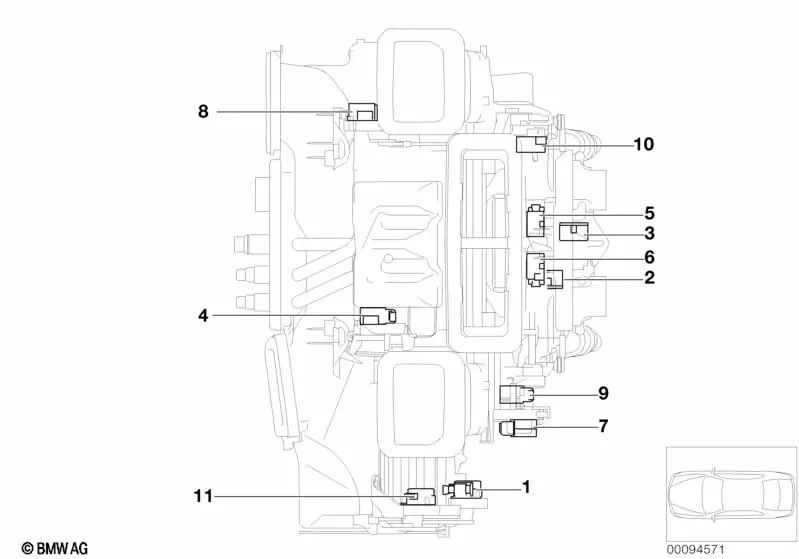 Frischluftventilantrieb für BMW E36, E38, E65, E66, E52 (OEM 64116908979). Original BMW