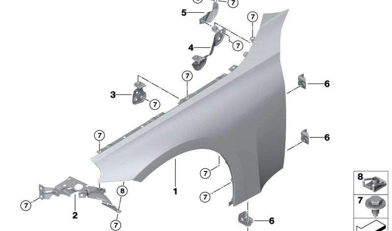 Supporto lato anteriore destro OEM 41009466104 per la serie BMW 2 Coupé (G42). BMW originale.