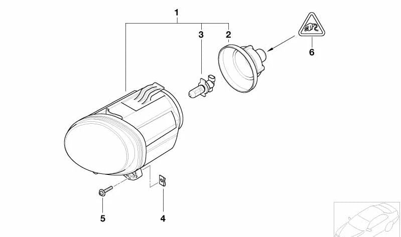 Linker Nebelscheinwerfer für BMW X5 E53 (OEM 63178409025). Original BMW