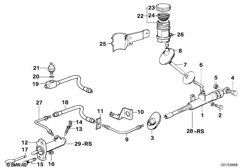 Placa de soporte para BMW Serie 5 E34 (OEM 21521159631). Original BMW