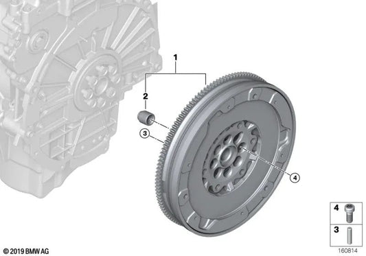 Zweimassenschwungrad für BMW E81, E82, E87N, E88 Serie 1, E90, E90N, E91, E91N, E92, E93 Serie 3, E60N, E61N Serie 5, E84 X1, E83N X3 (OEM 21207637279). Original BMW.