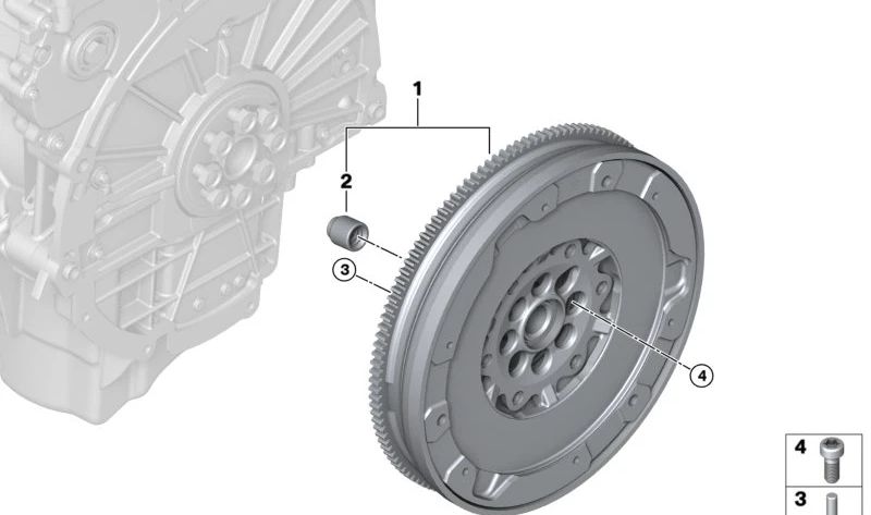 Dual-mass flywheel for BMW X1 E84 (OEM 21207591685). Genuine BMW