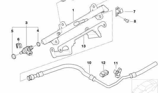 Tubo de Inyección para BMW Serie 3 E46 (OEM 13537506159). Original BMW