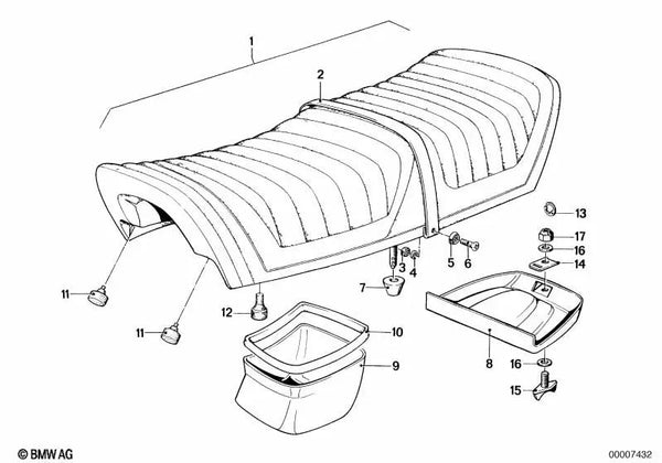 Correa de sujeción para BMW E46, F30, F80, E70, E53 (OEM 52531240888). Original BMW.