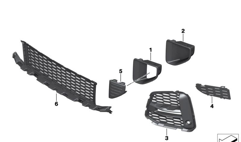 Cubierta del conducto de aire para frenos izquierda para BMW F48N (OEM 51118080165). Original BMW