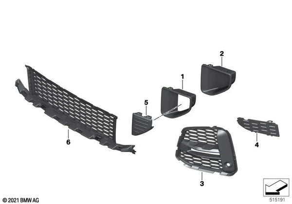 Cubierta del conducto de aire de freno derecha para BMW X1 F48N (OEM 51118075906). Original BMW