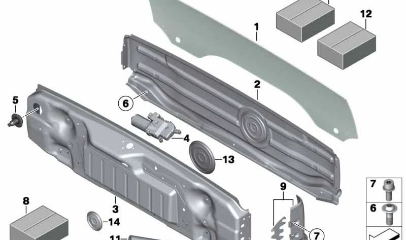 Luna trasera OEM 54347310631 para BMW Serie 6 (F12, F12 Cabrio). Original BMW.