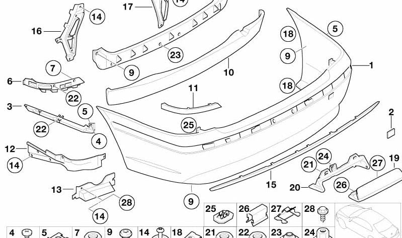 Amortiguador trasero OEM 51127015004 para BMW E65, E66. Original BMW.