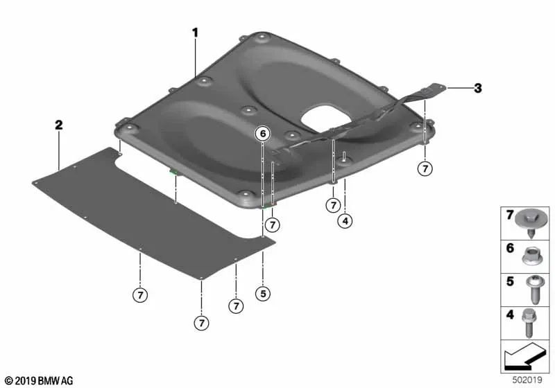 Adapter für Lenkeinheitsabdeckung (rechts) für BMW F87, F80, F82, F83 (OEM 51758055958). Original BMW