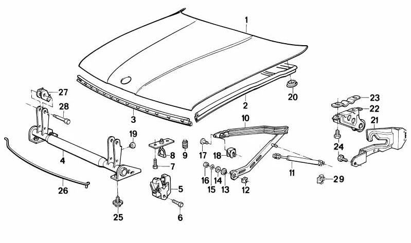 Apoyo para BMW Serie 5 E34, Serie 7 E32 (OEM 41611928563). Original BMW