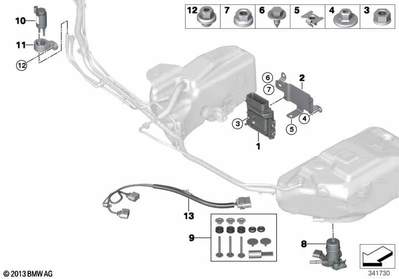 Arnés de cables adaptador para BMW F07N (OEM 61129325534). Original BMW