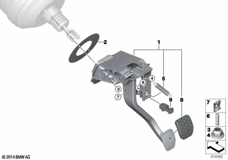 Doppelkupplungspedalsatz für BMW F87, F80, F82 (OEM 35006881148). Original BMW.