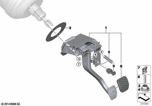 Doppelkupplungspedalsatz für BMW F87, F80, F82 (OEM 35006881148). Original BMW.