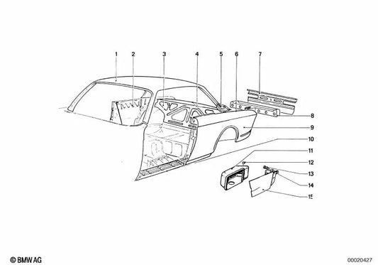 Karosserieendplatte für BMW E46, F30, F80 (OEM 41341827340). Original BMW