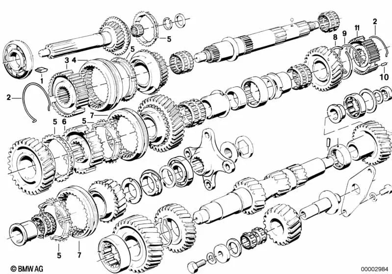 Manga de guía 3ª y 4ª marcha para BMW Serie 3 E21, E30, Serie 5 E12, E28 (OEM 23231224210). Original BMW.