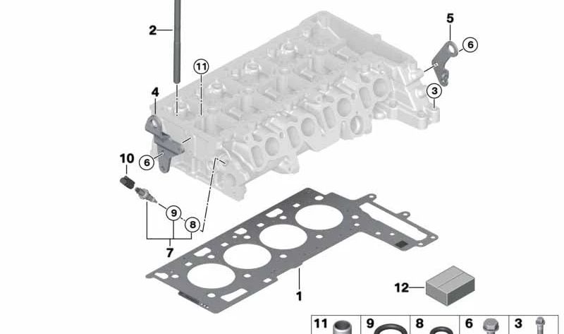 Asbestfreier Zylinderkopfdichtungssatz für BMW E81, E82, E87N, E88, 3er E90, E90N, E91, E91N, E92, E93, 5er E60N, E61N, X1 E84, X3 E83N (OEM 11127807293). Original BMW