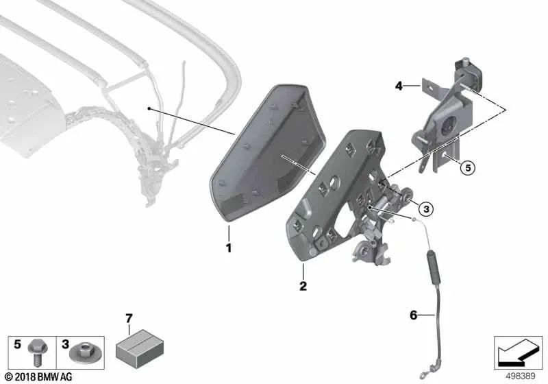 Cable Bowden para BMW G29 (OEM 54349449209). Original BMW