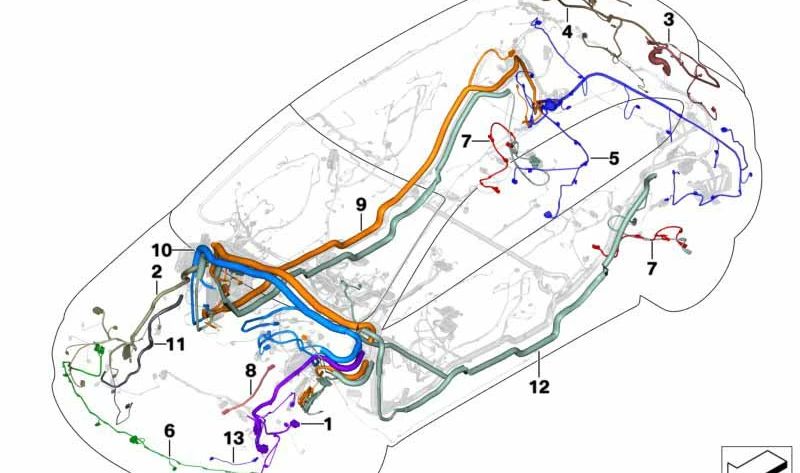 Réparer le câble de la porte d'entrée gauche OEM 61129380285 pour BMW F45. BMW d'origine.