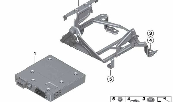 Soporte para cambiador de DVD/Cámara de marcha atrás/TV para BMW F30, F35, F32 (OEM 65154265886). Original BMW