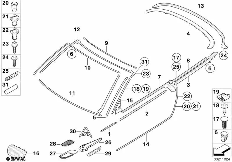 Schachtabdeckung exterior izquierda para BMW Serie 3 E92, E92N, E93, E93N (OEM 51338036663). Original BMW