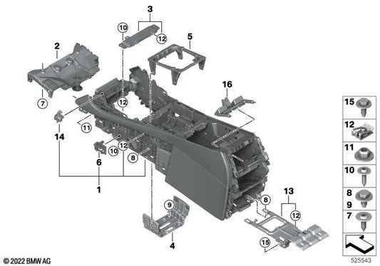 Consola central para BMW X5 F95, G05, G05N, X7 G07, G07N (OEM 51169108356). Original BMW