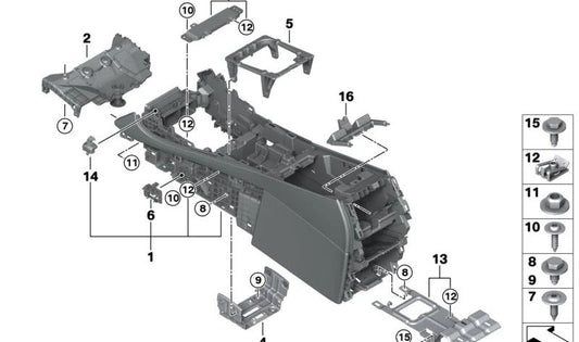 OEM de couro central 51169503033 para BMW F95, F96. BMW original.